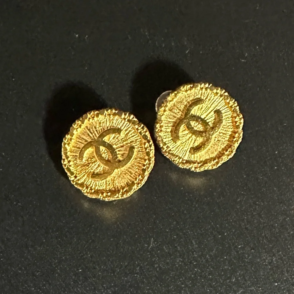 Chanel 24K Gold Plated Clip On Earrings